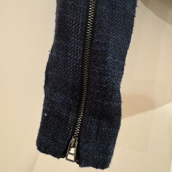 BCBG MaxAzria bolero jacket in navy linen tweed - Picture 3 of 9